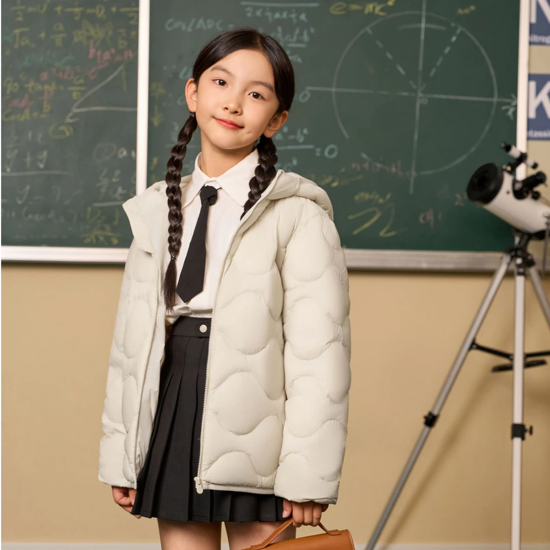 波司登童装【马卡龙】24秋季新款男女短款基础轻暖羽绒服T40135500