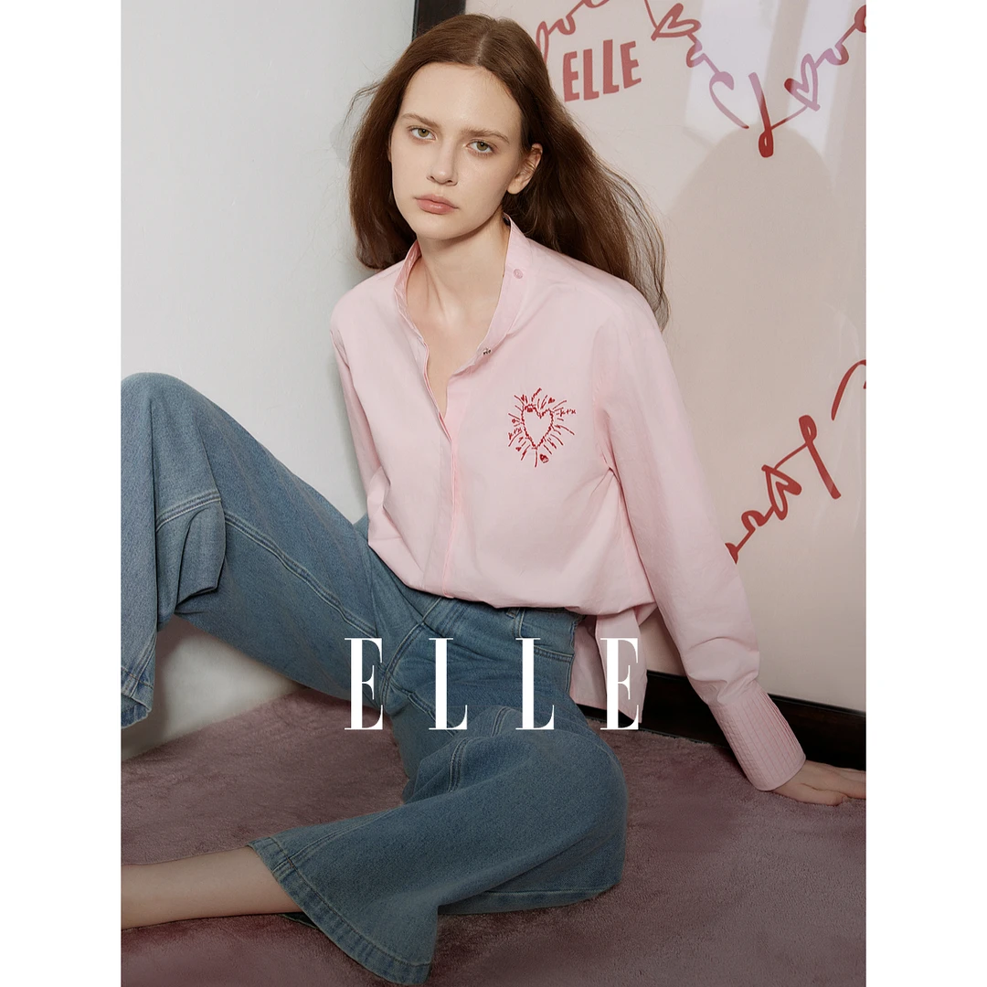 【陈大可】ELLE法式时尚衬衫2025春季新款风感波粒简约EC48834