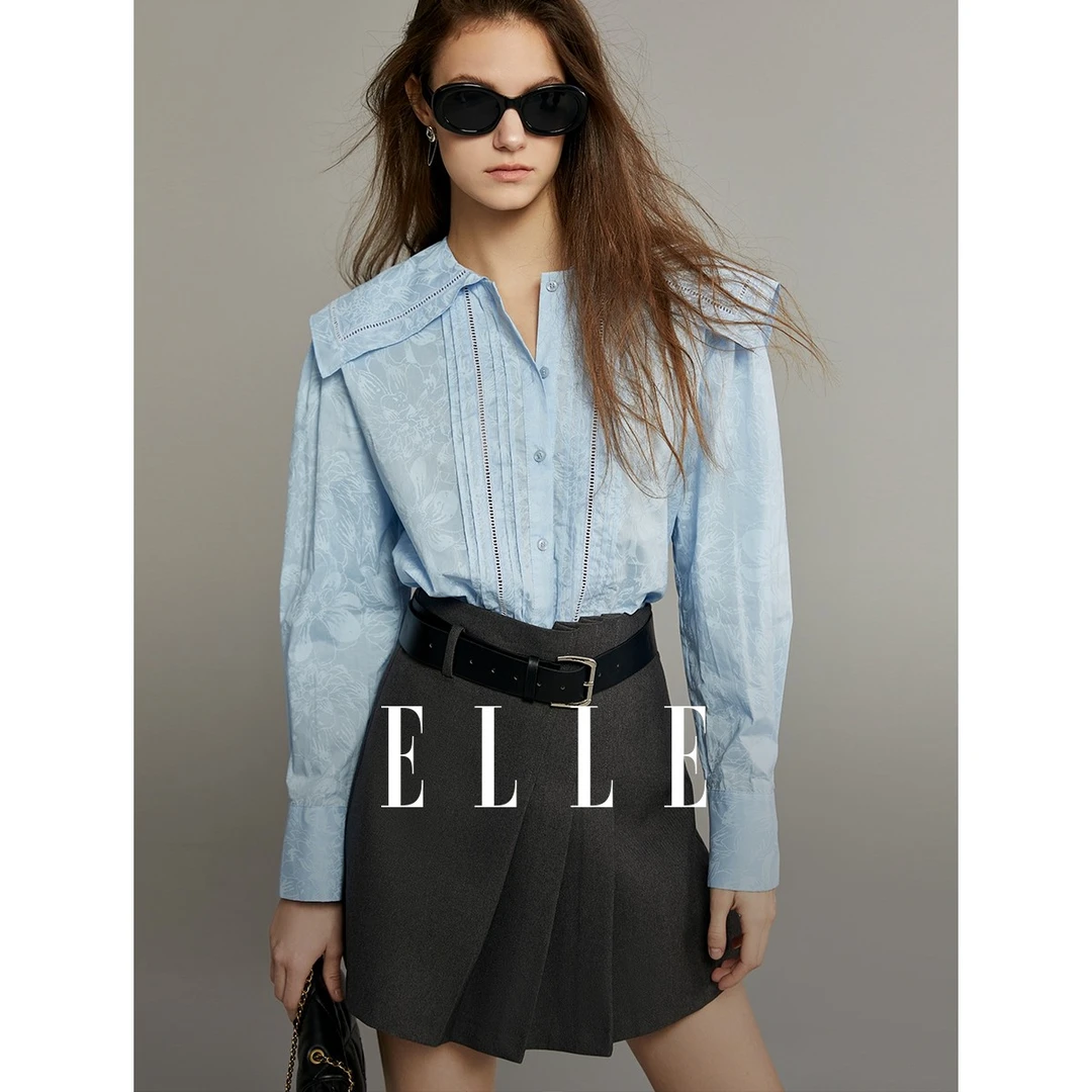 【赵老板专属】ELLE时尚气质衬衫设计感时尚休闲通勤上衣EC34219