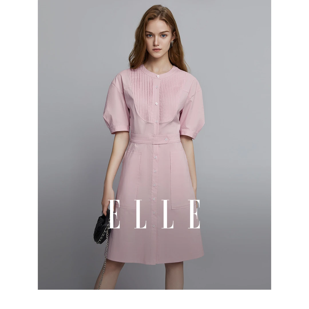 ELLE法式高级感连衣裙女装夏季新款高端精致小众显瘦裙子EL35098