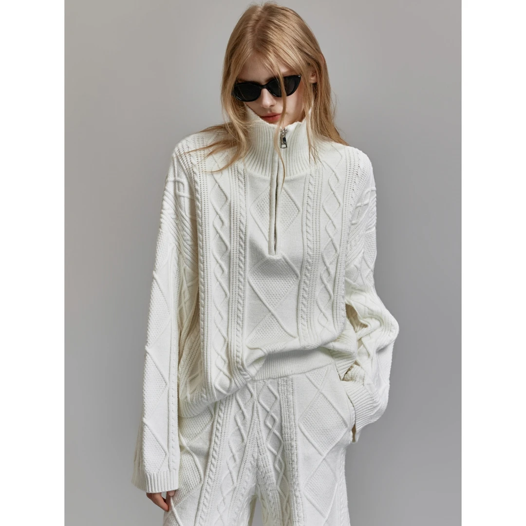 【赵老板专属】EZ36884 翻领毛针织衫秋冬热力感宽松百搭毛