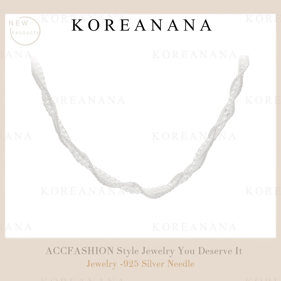 铜合金仿珍珠项链 轻奢个性设计感缠绕珠珠项链E333