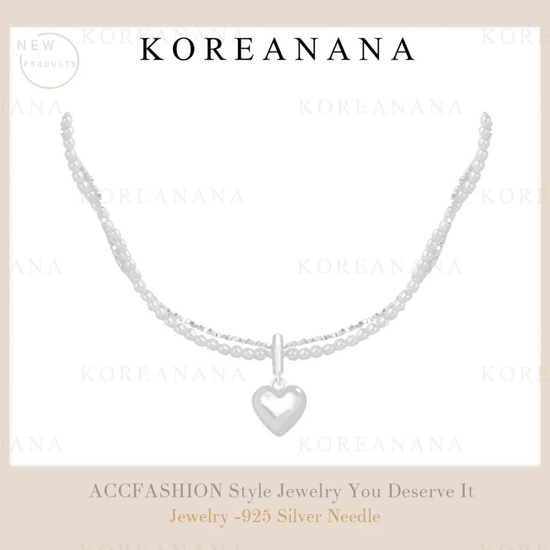 铜合金仿珍珠项链 镀K金 减龄！轻奢温柔百搭双层碎银珠珠项链E084