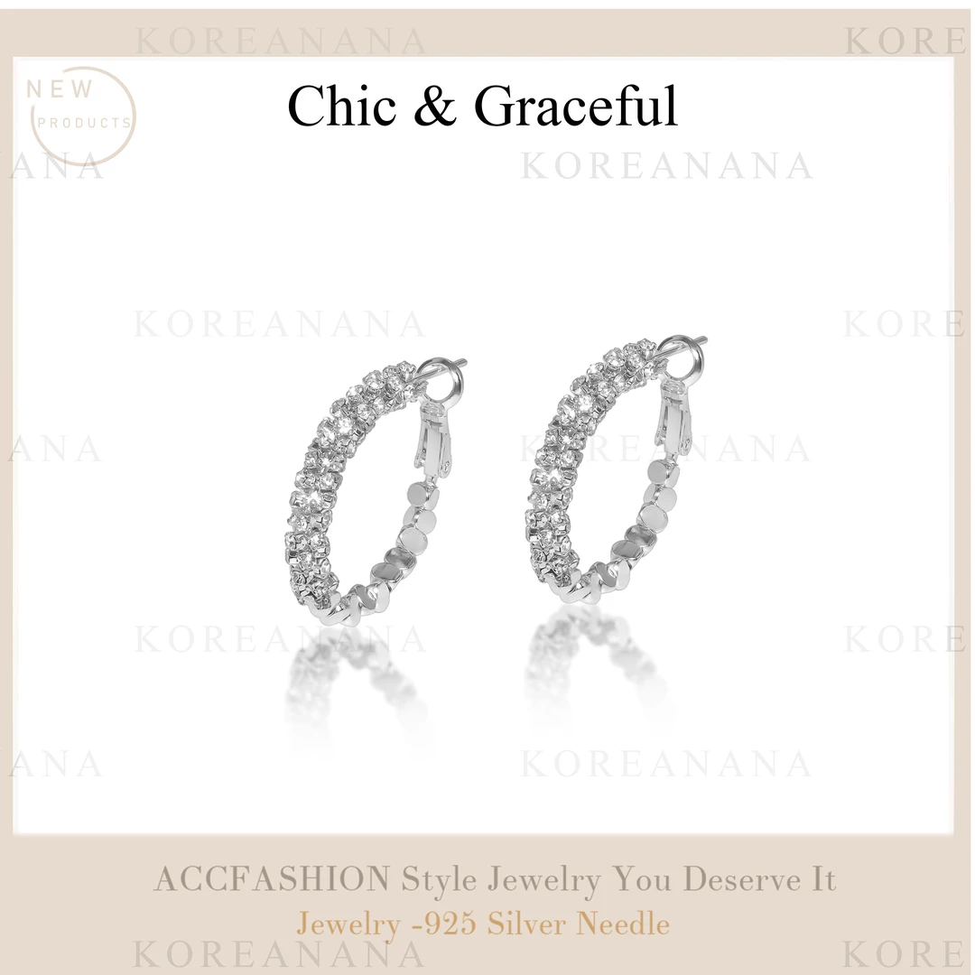 铜合金耳饰 铜合金耳饰 轻奢个性冷淡碎银锆石耳环A078