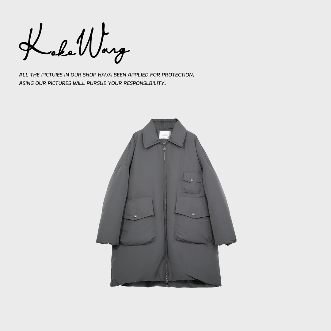 KOKO WANG秋冬时尚气质多口袋休闲百搭立领鹅绒外套451794K11W43