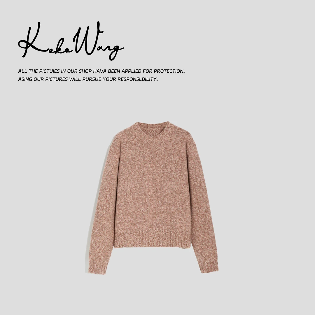 KOKOWANG 490克重100%羊毛圆领长袖针织羊毛衫544834J14Z42
