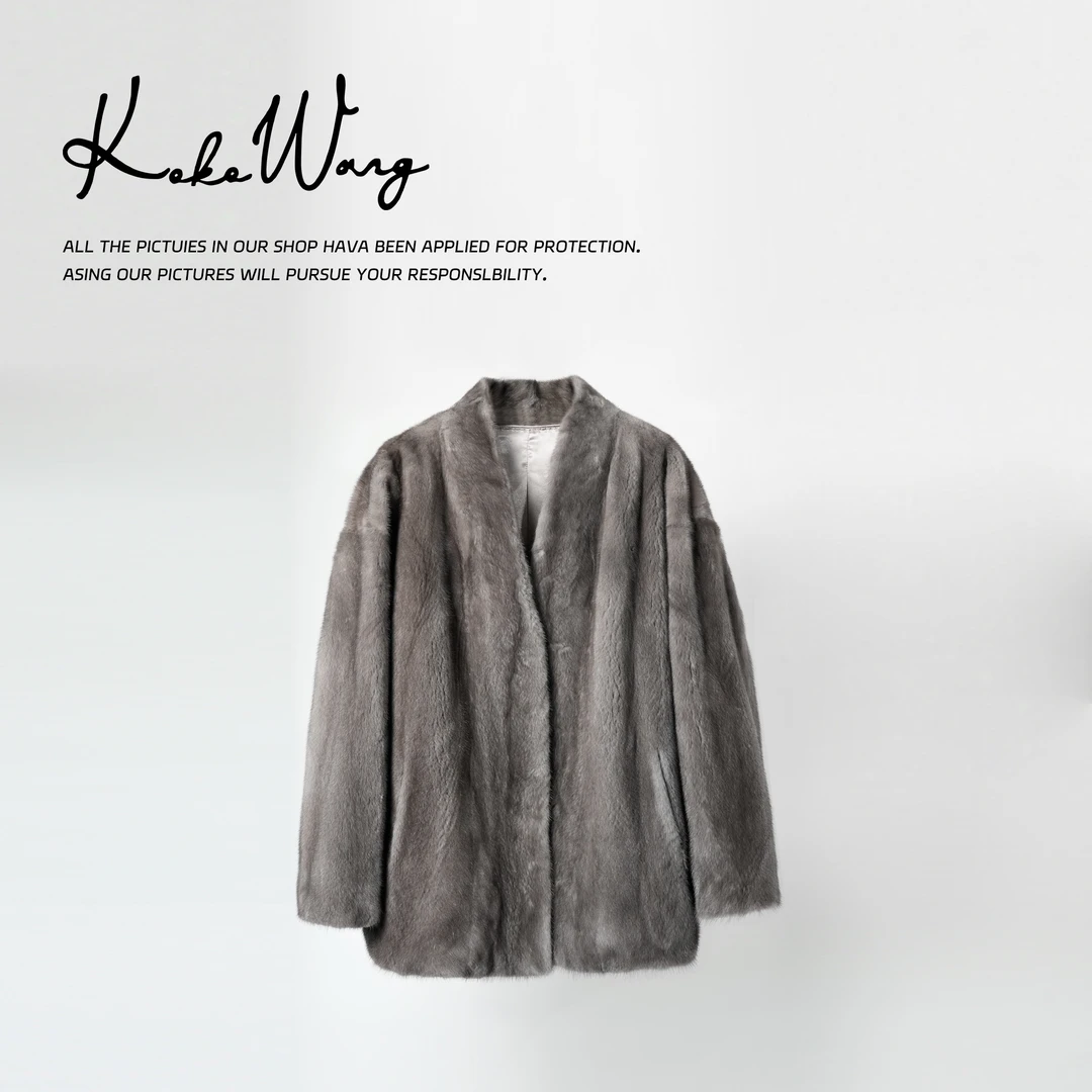 KOKO WANG冬季高端定制轻奢高级V领水貂外套544584J14W45
