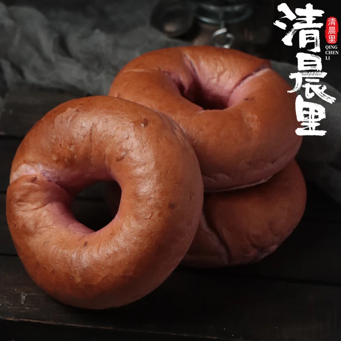 清晨里玫瑰乳酪贝果面包无添油无蔗糖手撕面包代餐早餐零食点心