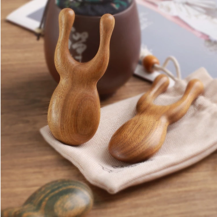 眼部鼻子按摩梳绿檀木经络梳美鼻面部刮刮梳鼻梳子改善放松眼部梳