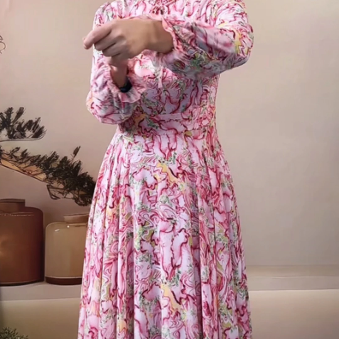 新款波西米亚修身显瘦连衣裙粉色47-260