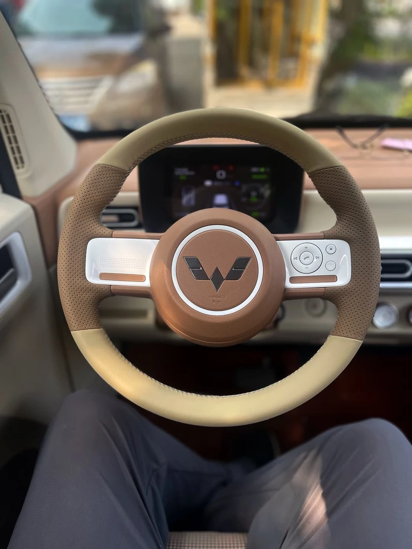 五菱miniEV五菱缤果专车专用手缝全包把套抗菌纳帕皮方向盘套