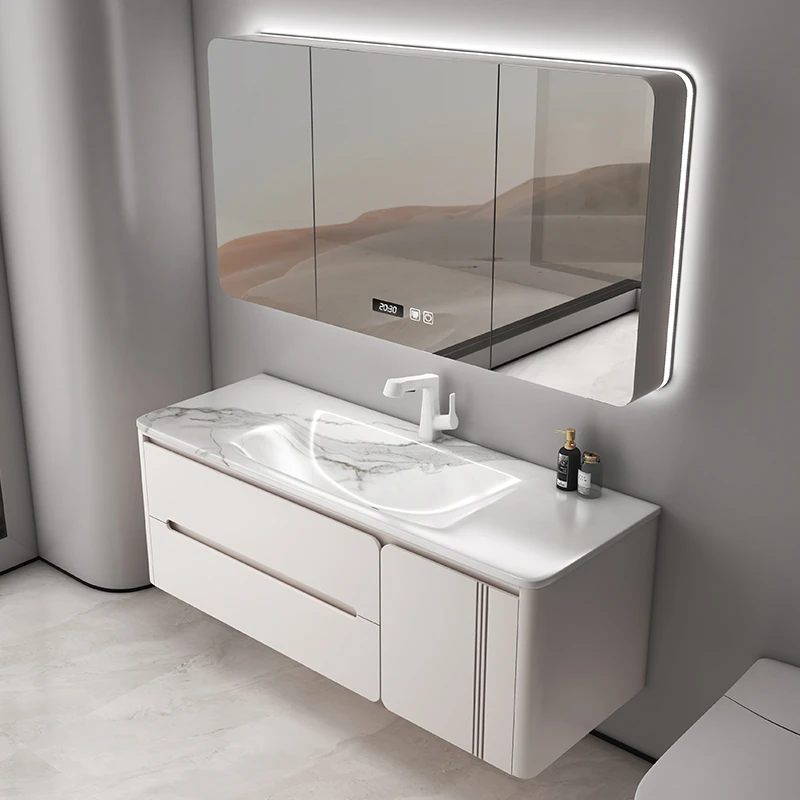 微晶石升级岩板灰色台盆 网红浴室柜 升级差价补拍补拍GGOP