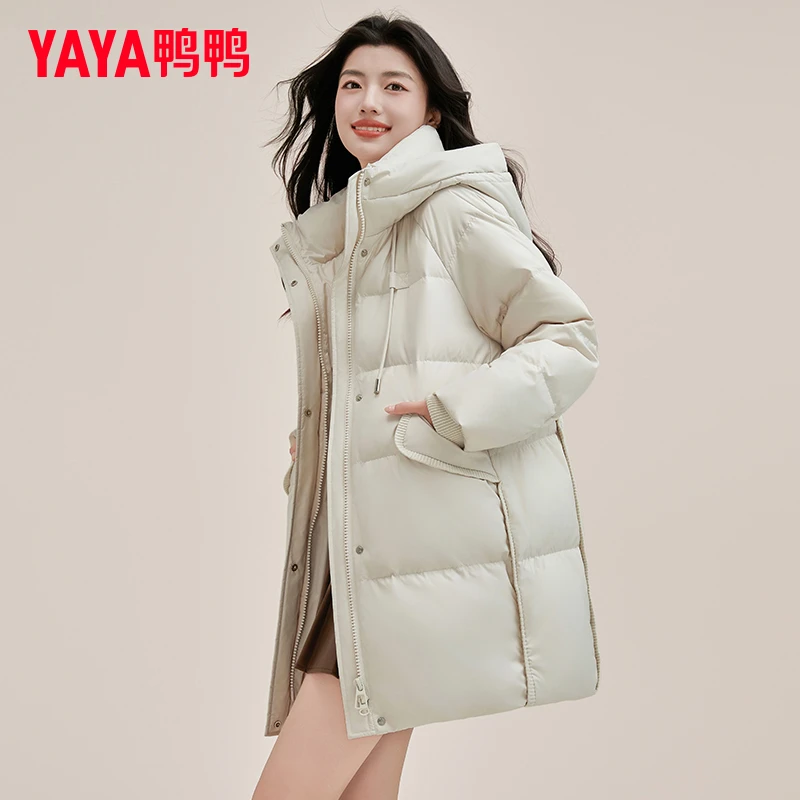中长款羽绒服女士24年冬季新款时尚休闲鸭绒保暖外套YE4B602025L