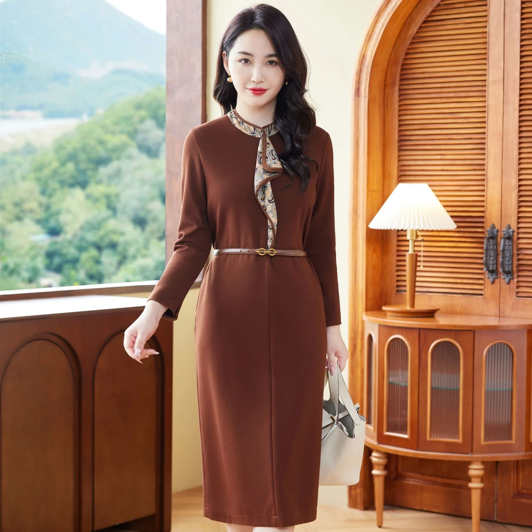 【七景超级太太】高级定制气质轻奢时尚连衣裙 SL23240