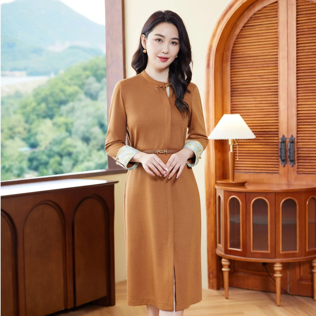 【七景超级太太】2024新款时尚百搭轻奢复古设计师连衣裙SL24206