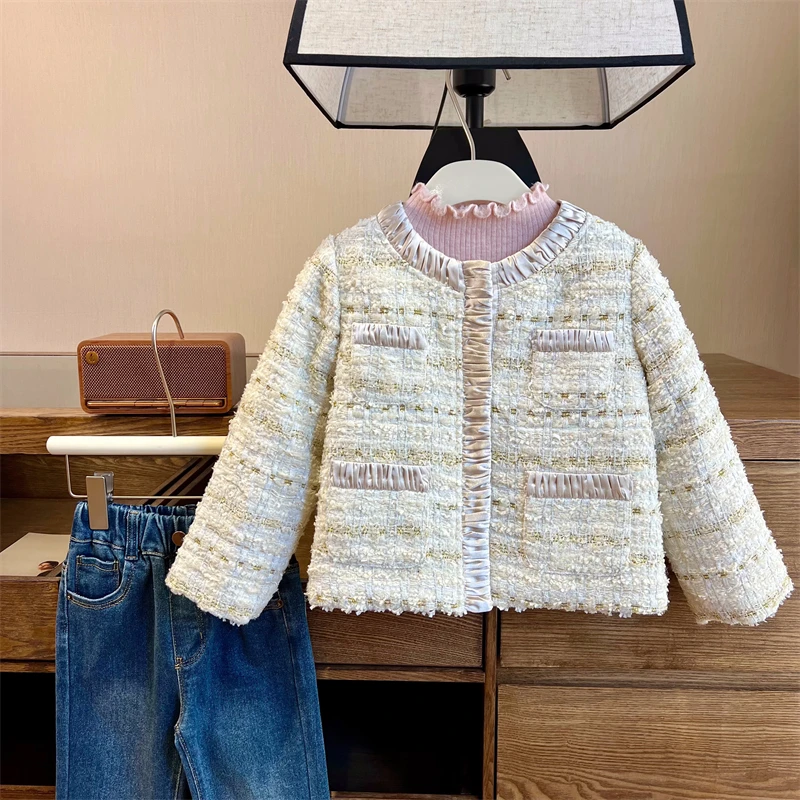 现货【温婉】夹棉加厚4772女冬装童公主气质小香风长袖外套2024新款