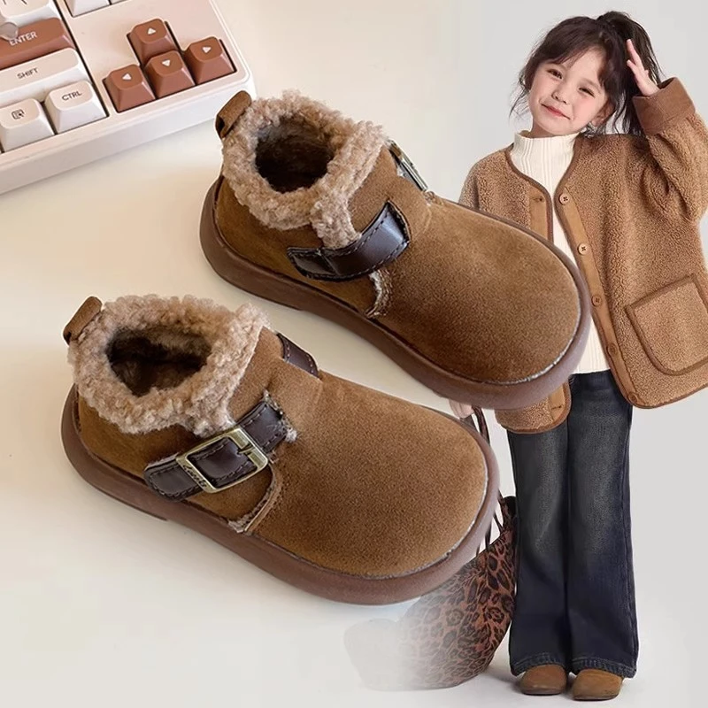 3327女宝冬季加绒加厚短靴女童保暖鞋子秋冬时尚百搭