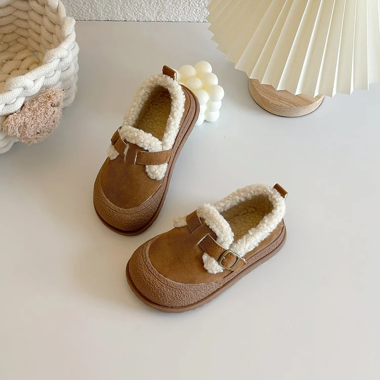 现货 3168女童鞋子儿童二棉鞋秋冬新款冬季加绒毛毛勃肯鞋宝宝