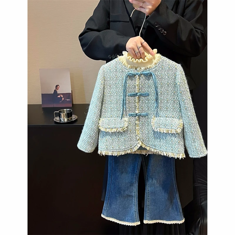 现货【小香外套】40%羊毛4305女童秋季外套不夹棉显白显气质高品质