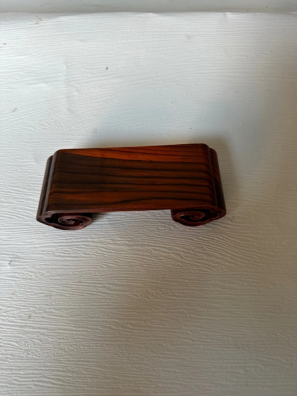 大红酸枝祥云书卷底座摆台 壶托 杯垫 整木制作