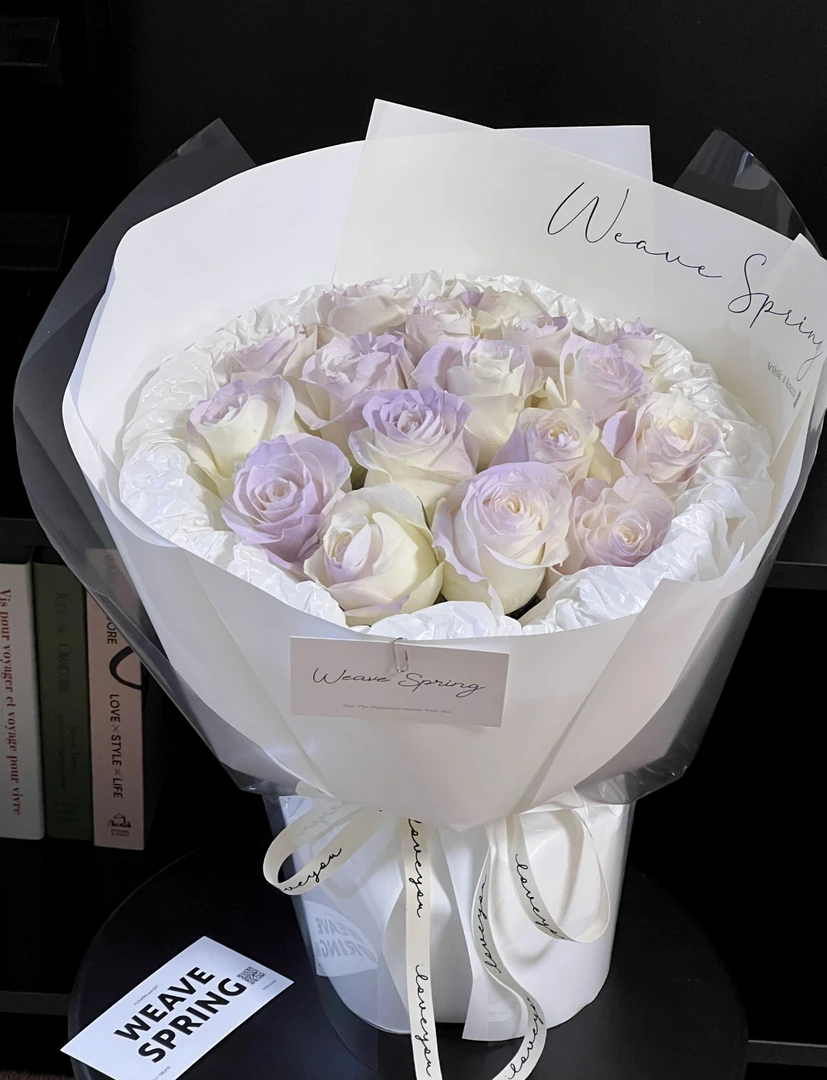 薄雾紫玫瑰花束送女友送爱人情人节生日全国同城当天送达毕业送花