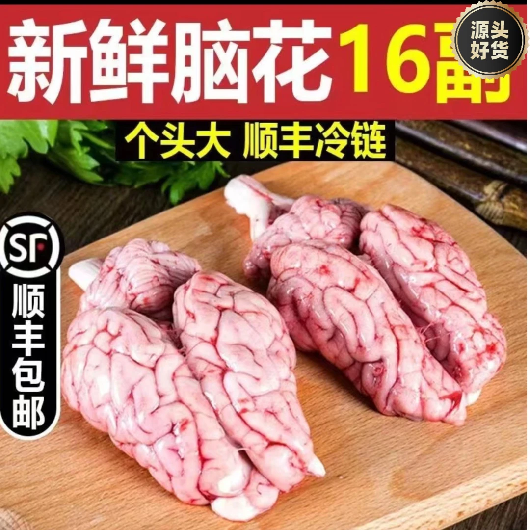【冷链速递】新鲜猪脑猪脑花左右脑脑髓商用猪脑火锅食材国产猪脑24