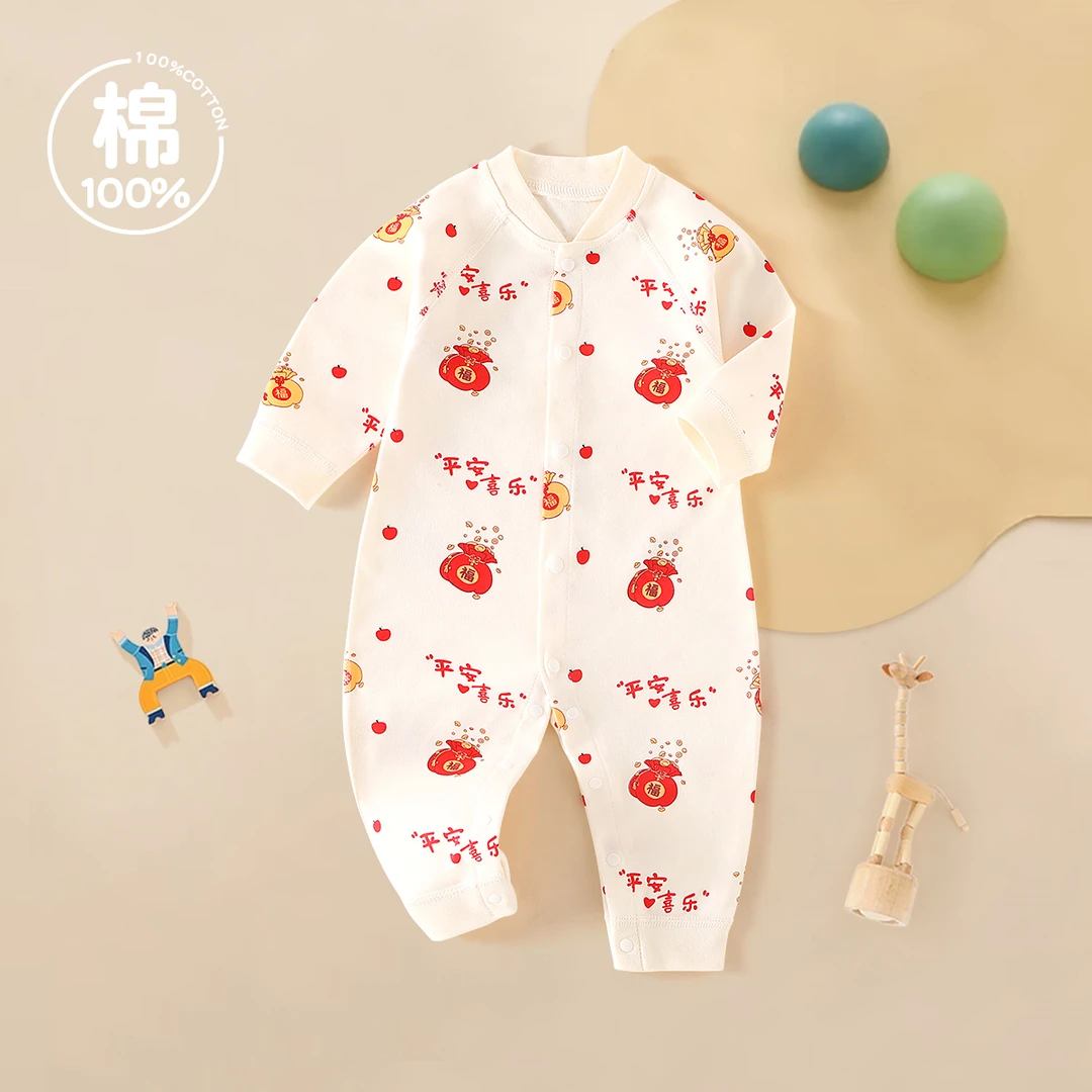 新生婴儿衣服秋季花纯棉柔软薄款长袖哈衣秋装春秋宝宝连体衣