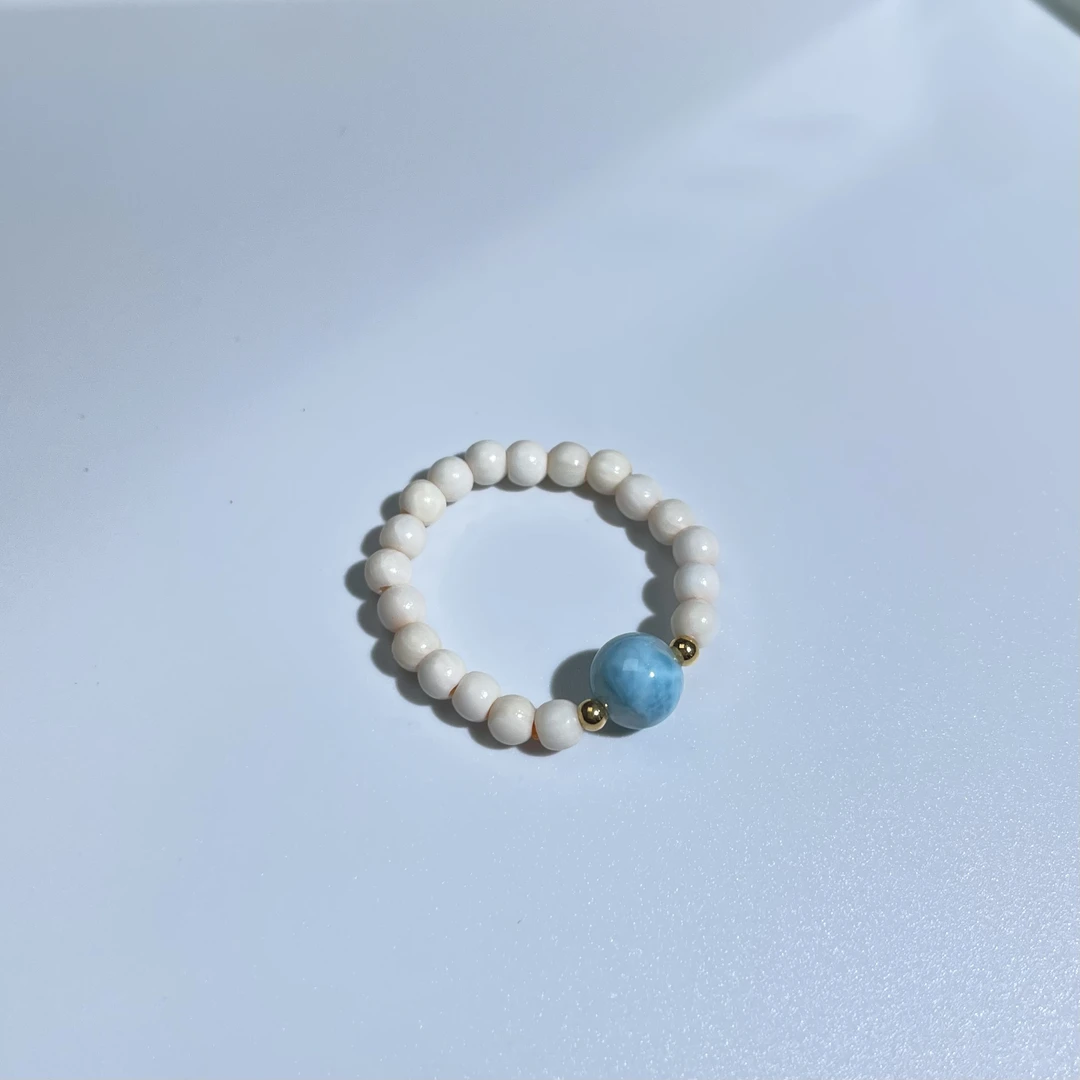 【大猫珠宝】猛犸牙海纹石戒 KT24102618