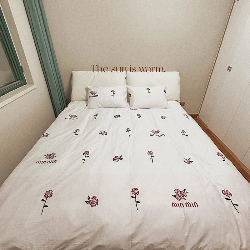 玫瑰少女红全棉印花四件套
