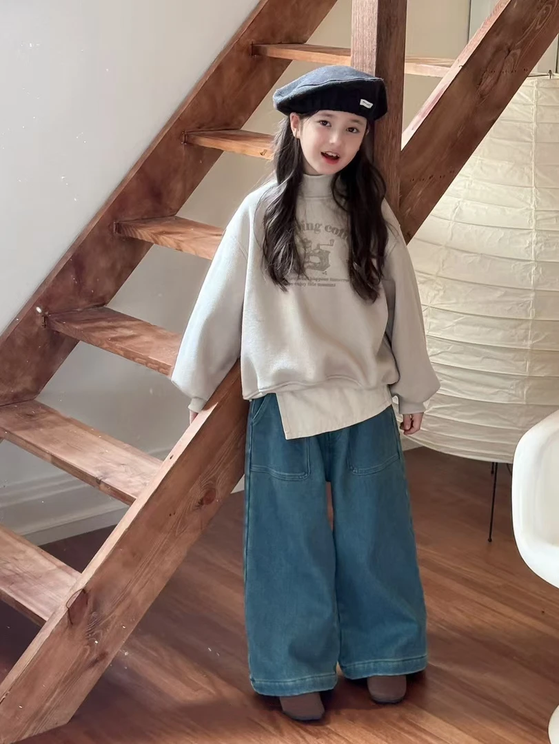 A..P.M-韩国设计师款加绒牛仔裤 K458