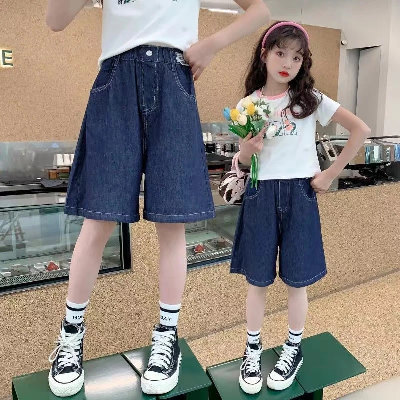 夏装女童裤子2024夏季新款中大童五分裤儿童中裤女孩休闲潮酷软潮