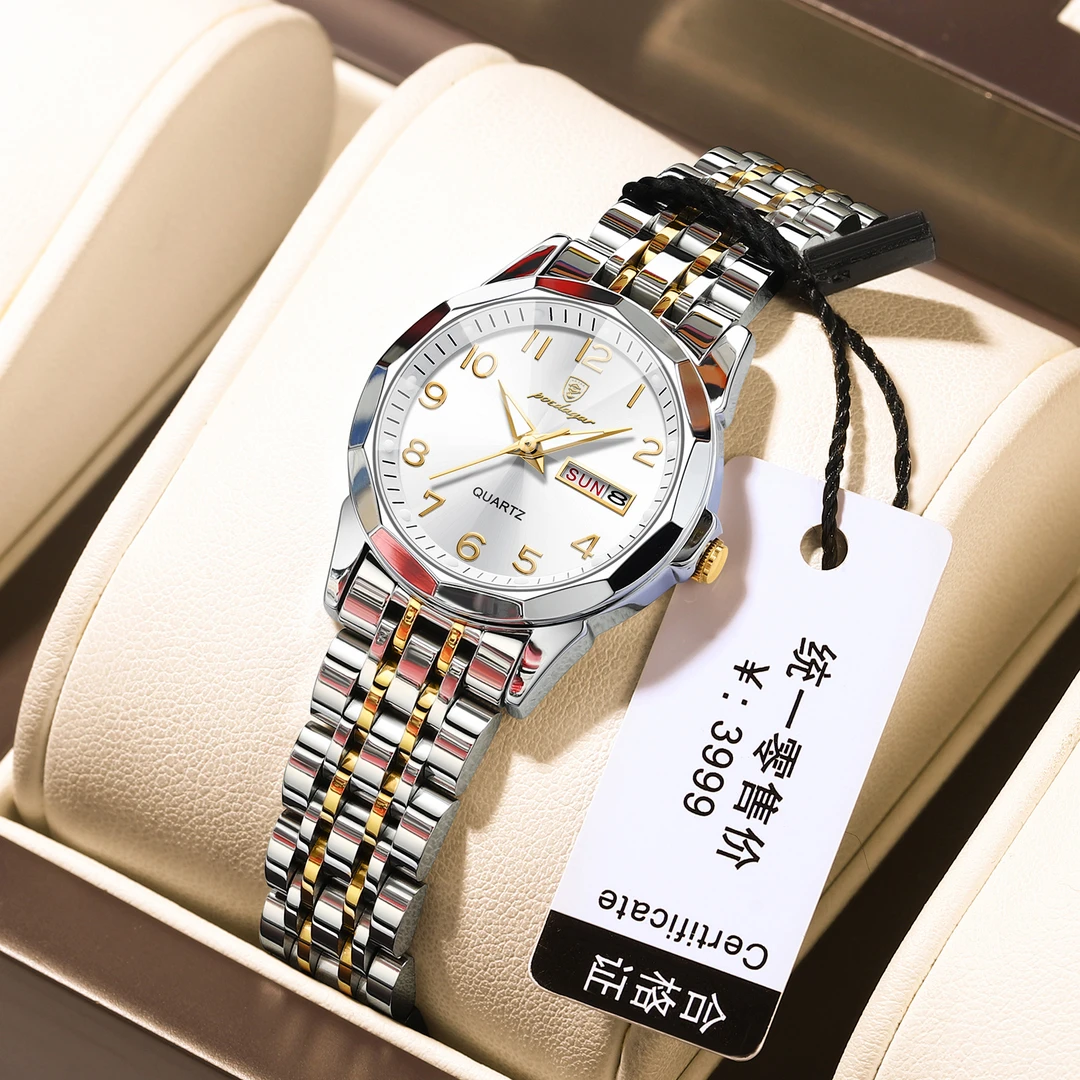 POEDAGAR/柏达茄3078防水夜光日历女士手表高档潮流时尚百搭简约