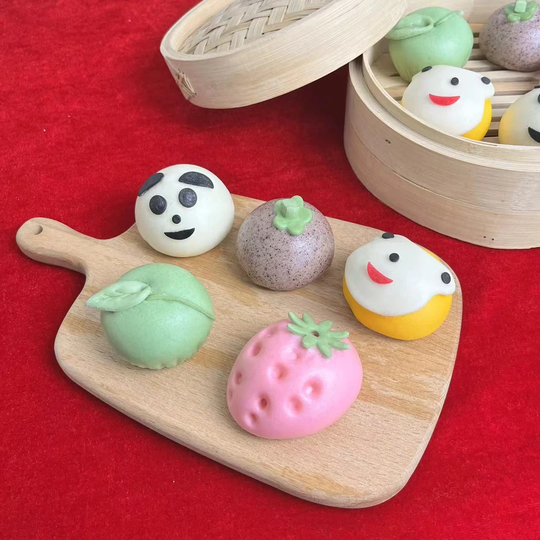 开心森林（奶黄 椰奶 紫薯 豆沙） 10个/袋 纯手工儿童早餐卡通馒头