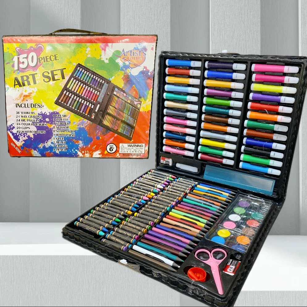 【150件套绘画套装】儿童礼物可水洗水彩笔画笔塑料套盒彩笔画笔c