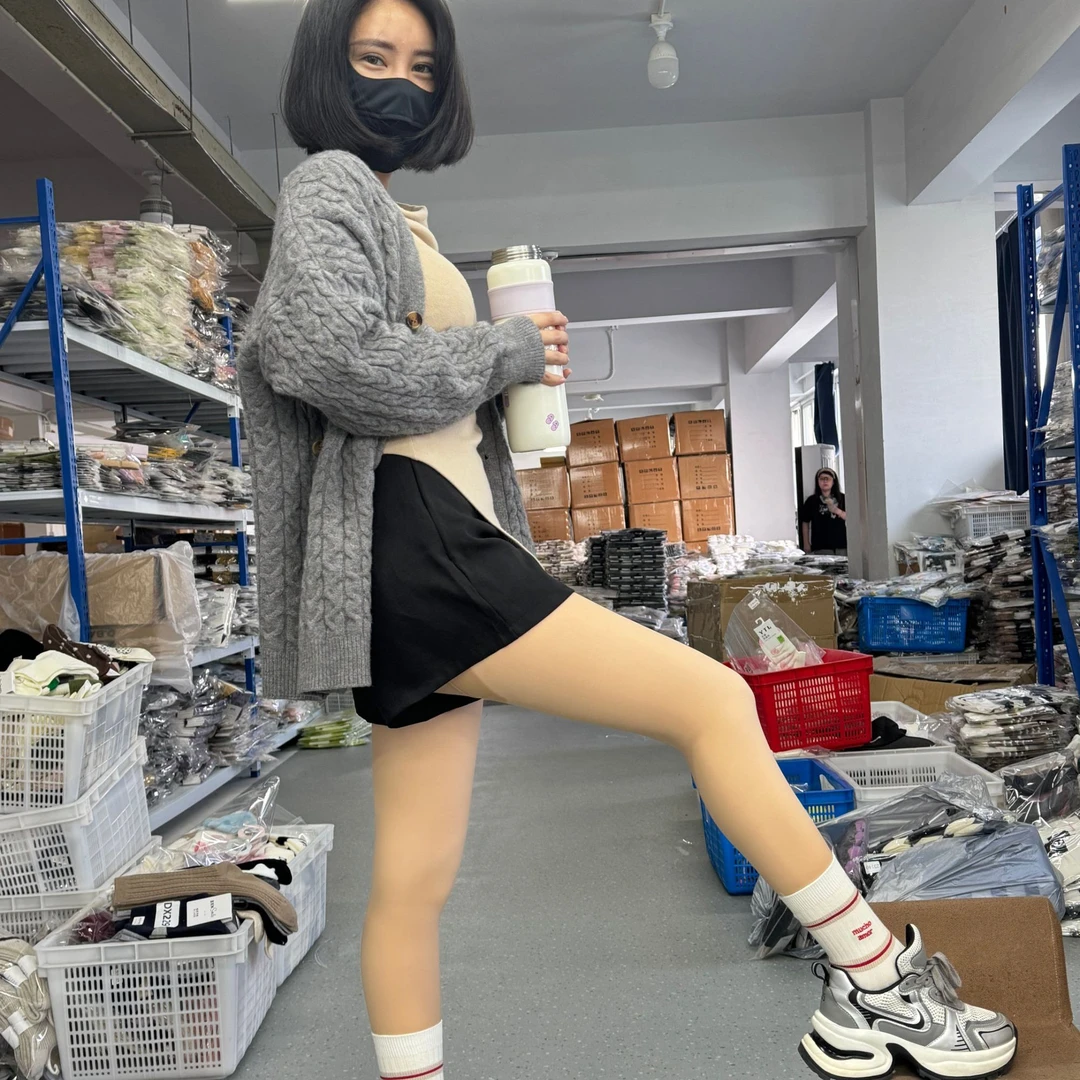 【双层钮扣款加厚光腿神器】光腿神器防勾丝超自然双层不假白