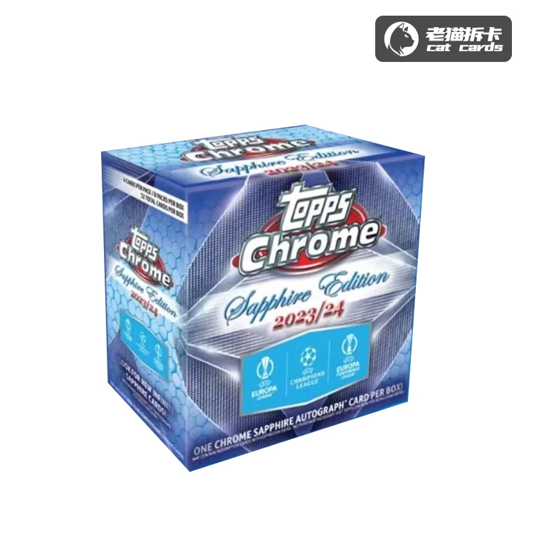 Topps 【拆盒】23-24TC Chrome 欧战 蓝宝石 足球球星卡盲盒