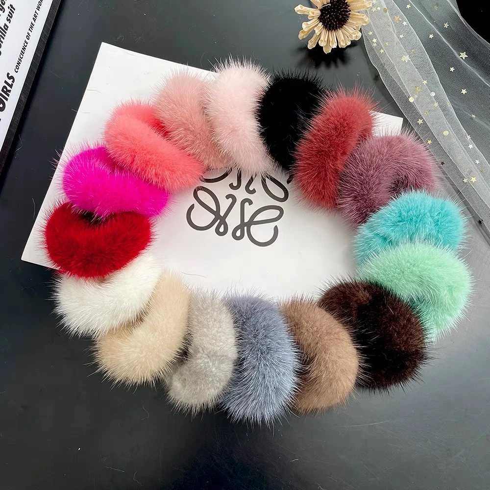 【貂毛发圈】简约毛绒发绳网红可爱皮筋发饰女