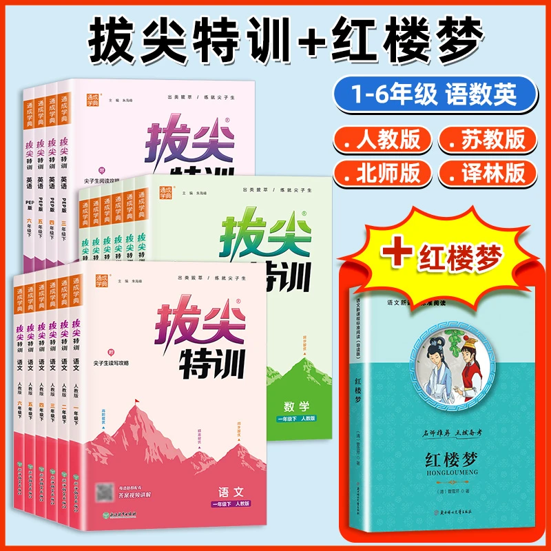 24秋上册新版小学拔尖特训语数英课时同步练习册人教版