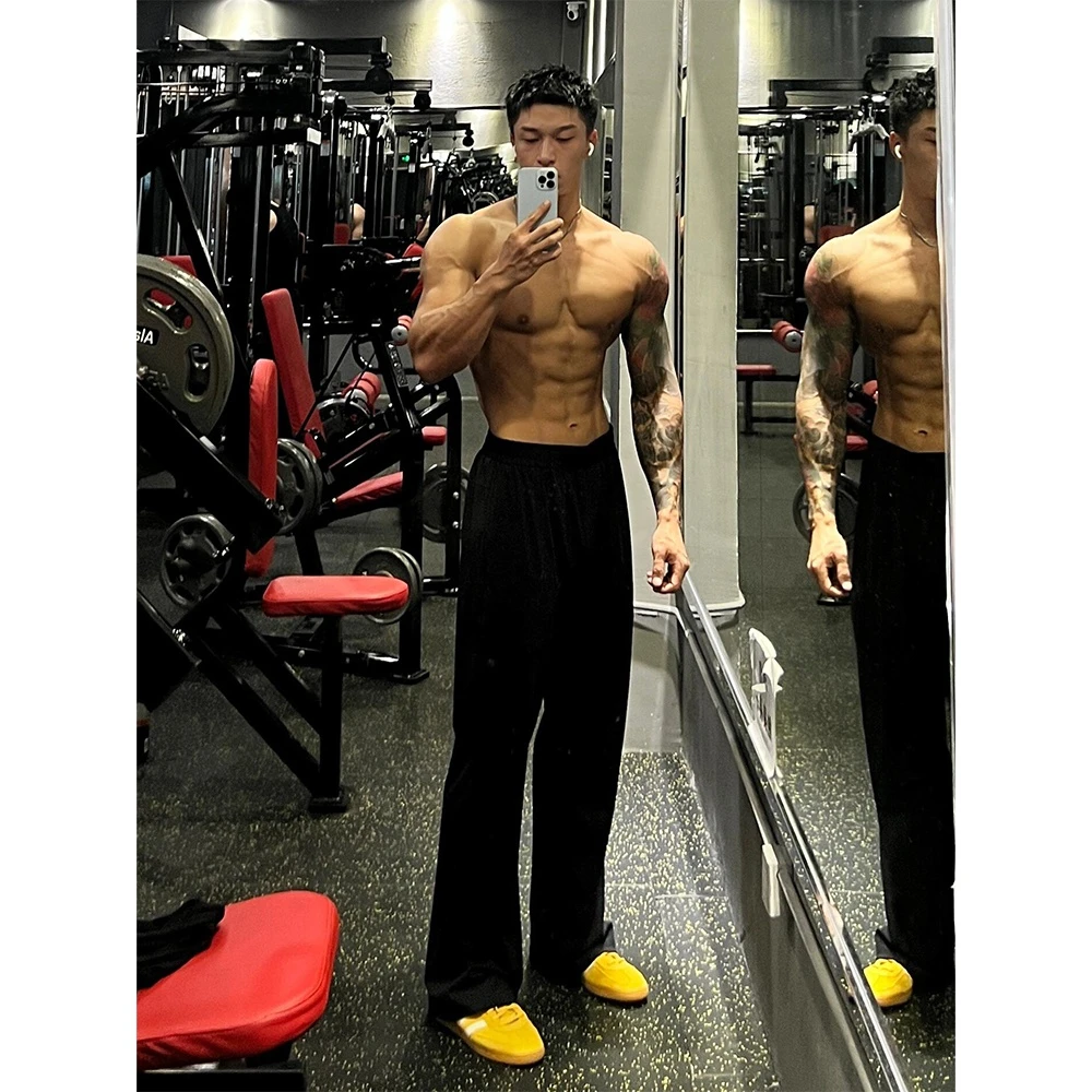 马吉拉高级垂感微喇西裤男夏季美式cleanfit潮牌修身直筒休闲裤子