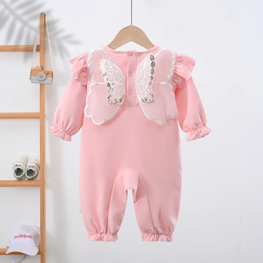 【双层】新生婴儿衣服0-13月女宝宝公主风连体衣春秋公主哈衣外套