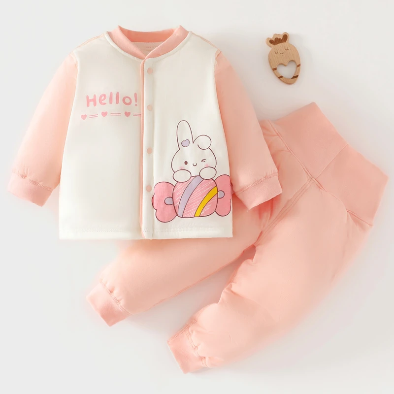 【专柜】秋冬婴儿棉袄套装60g新生儿棉服高腰护肚0-12个月宝宝外套