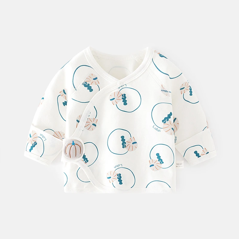 新生儿半背衣无骨长袖四季纯棉婴儿和尚服初生宝宝上衣婴儿衣服