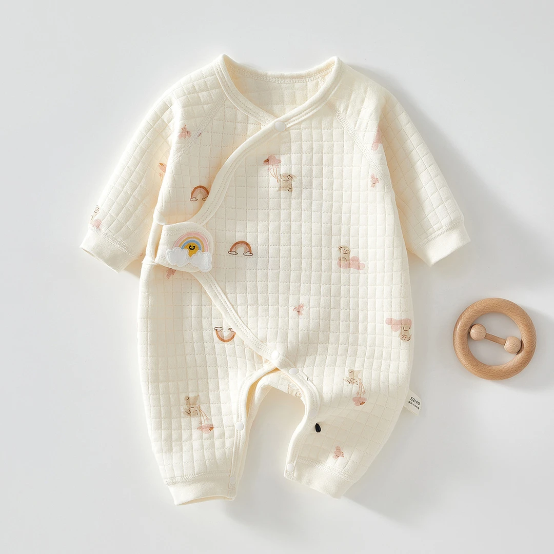 秋冬婴儿连体衣婴儿服纯棉保暖夹棉超萌爬服新生儿秋装春装睡袋