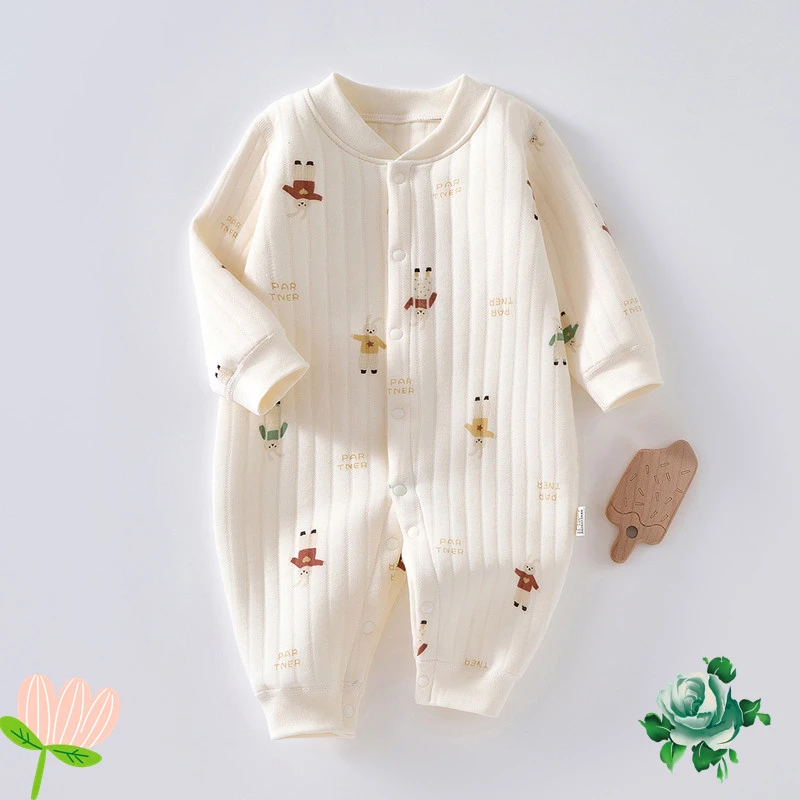 春秋冬婴儿连体保暖男女宝宝衣服纯棉新生儿哈衣爬服中厚外套满月