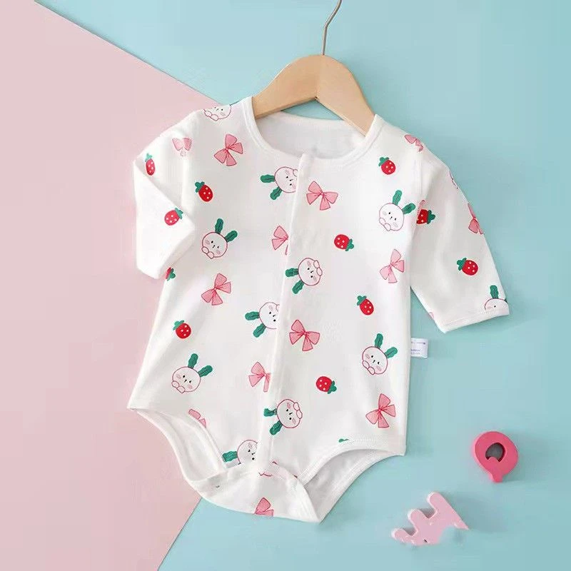 婴儿包屁衣春秋款纯棉无骨长袖连体衣初生宝宝三角哈衣新生儿衣服