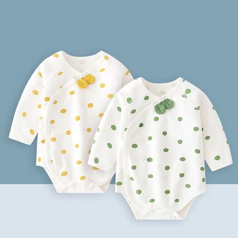 婴儿包屁衣夏季薄款宝宝满月无骨长袖纯棉连体衣服新生儿三角哈衣