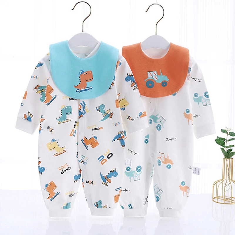 纯棉婴儿连体衣春秋男女宝宝衣服新生儿哈衣爬服夏卡通婴儿服