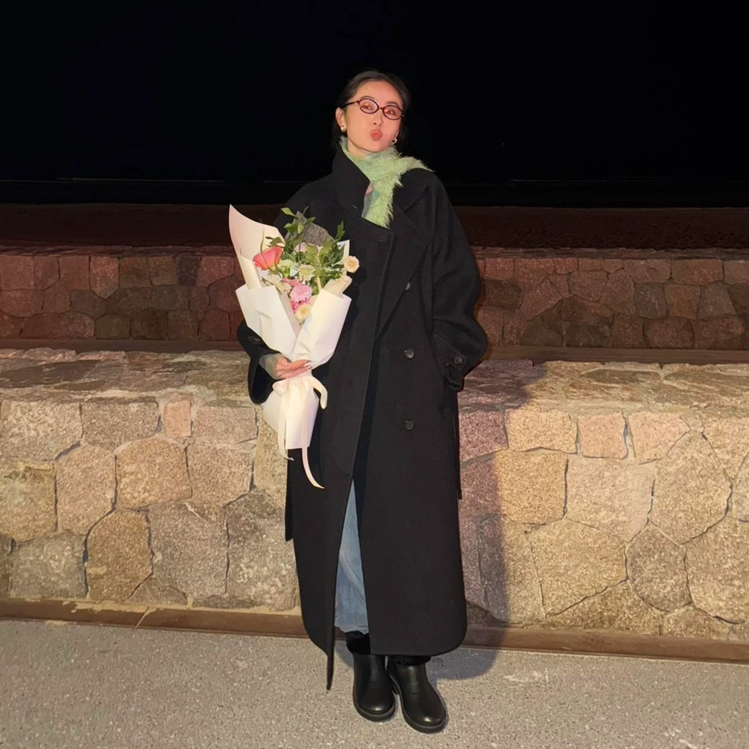 【清】逸语IN choose u笑笑家2024冬季高品质保暖立领宽松大衣85393