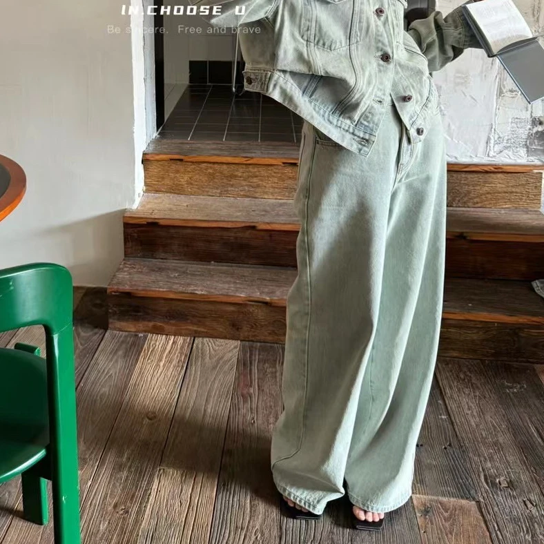 【清】逸语 IN.CHOOSE U笑笑家2024韩版百搭直筒牛仔裤女87327-1