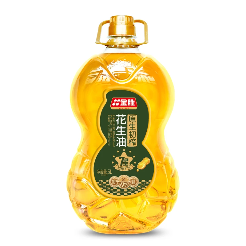 金胜原生初榨花生油5L*1压榨工艺品质浓香头道工艺
